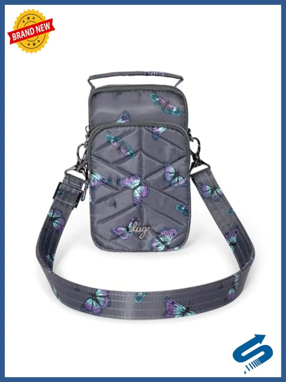 Convertible Crossbody Bag with RFID Protection, Quilted Polyester, Adjustable